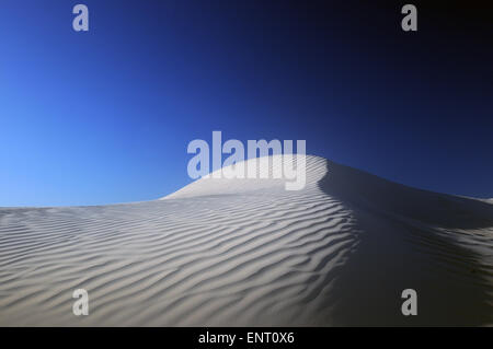 Weiße Sanddünen, geformt von Wind in der Nähe von der Küste des Indischen Ozeans, Nambung National Park, Western Australia Stockfoto