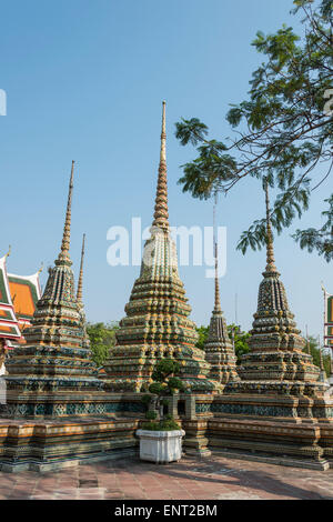 Chedi Rai, Tempel Wat Pho, Wat Phra Chetuphon, Bangkok, Thailand Stockfoto
