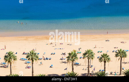 Las Teresitas Strand in der Nähe von Santa Cruz auf Teneriffa, Kanarische Inseln, Spanien Stockfoto