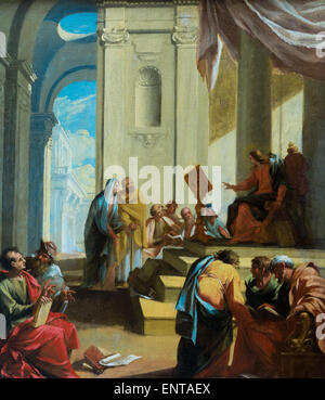 ActiveMuseum 0006089.jpg / Jesus unter den Doktoren des Rechts (nach) Nicolas Chaperon 12.04.2013 - / 17. Jahrhundert Sammlung / aktive Museum Stockfoto