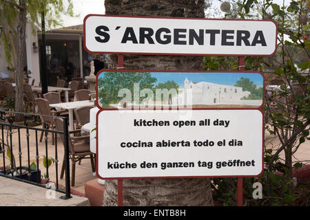 Argentera Restaurant, Sant Carles de Peralta, Ibiza, Balearen, Spanien Stockfoto