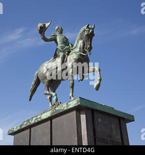 Bronze-Statue von Wilhelm II. auf Pferd in den Haag Stockfoto