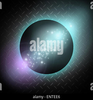 Planet auf dem Metall Hintergrund. Stockfoto