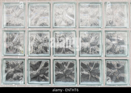 Glasbaustein Textur Wanddetail - Architektur Oberflächendetails Stockfoto