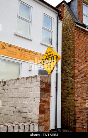 Wahlkreis Büro von Twickenham MP Vincent Cable nach der Wahl 2015 Stockfoto