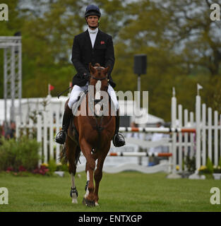 Badminton, South Gloucestershire, UK. 10. Mai 2015. Mitsubishi Motors Badminton Horse Trials, Tag 4 von 4 - William Fox Pitt (GBR) Reiten Chili Morgen während der Show Jumping Phase Credit: Action Plus Sport/Alamy Live News Stockfoto