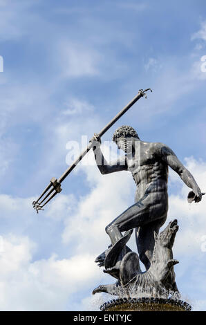 Neptunbrunnen (1633) Bronze Statue, symbol der alten Stadt Danzig Polen Stockfoto