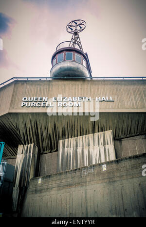 Queen Elizabeth Hall & Purcell Room Zeichen, Southbank Centre, London. Stockfoto