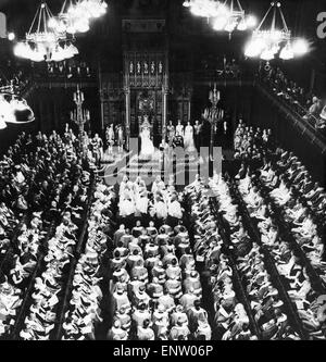 Das House Of Lords während der Zeremonie von Königin Elizabeth und The Duke of Edinburgh, das neue Parlament zu öffnen. 22. April 1966. Stockfoto