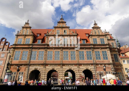 Grünes Tor am Ende des Długi Targ (langer Markt Straße) Altstadt Danzig Polen Stockfoto