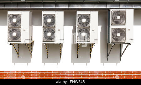 Klimaanlage montiert an der Wand eines Gebäudes. Stockfoto