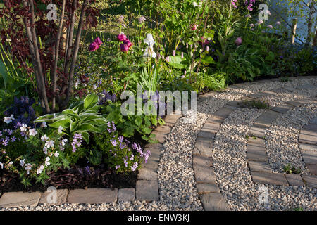 Einen ruhigen Garten entworfen von Angie Turner Kristina Fitzsimmons und Patrick Schwan mit Bronze ausgezeichnet. Stockfoto