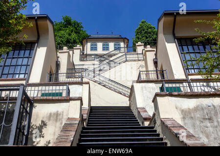 Prager Fürstenberg Gartentreppe, Südhang, Mala Strana Prager Burggarten Prag Tschechische Republik Stockfoto