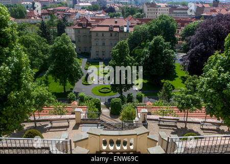 Romantische Fürstenberg Garten, den südlichen Hang der Gärten der Prager Burg auf der Kleinseite in Prag in der Tschechischen Republik Stockfoto