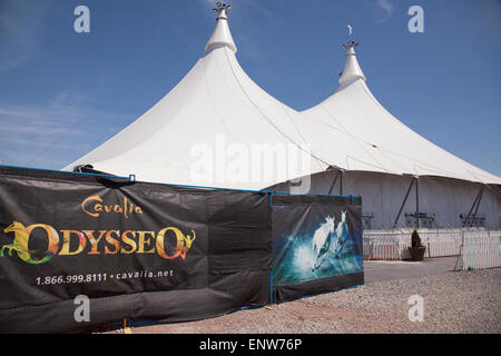 TORONTO - 5. Mai 2015: Odysseo von Cavalia ist ein Theatererlebnis, eine Ode an Pferd und Mensch, die philosophischen Pferdesport heiratet Stockfoto