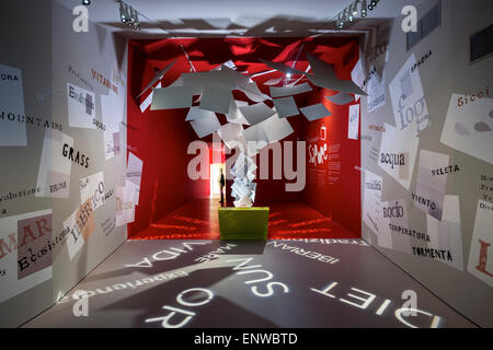 Audiovisuelle Installation von Antoni Miralda. Mailand EXPO 2015, spanische Pavillon, Mailand, Italien. Architekt: B720 Fermín Vázquez, Stockfoto