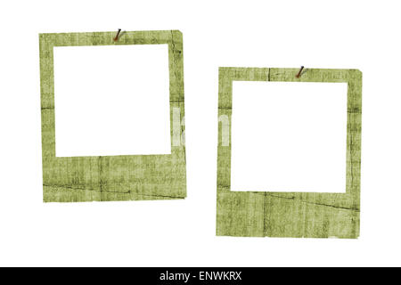 zwei Grunge-Folien auf dem weißen Hintergrund isoliert Stockfoto
