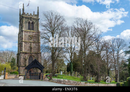 Kirche St. Chad wurde die anglikanische Kirche im Dorf Wybunbury, Cheshire, England. Der Leib der Kirche abzureißen wurden Stockfoto