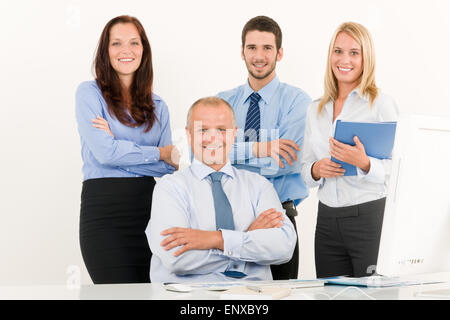Business Team glücklich Reifen Manager mit Kollegen Stockfoto