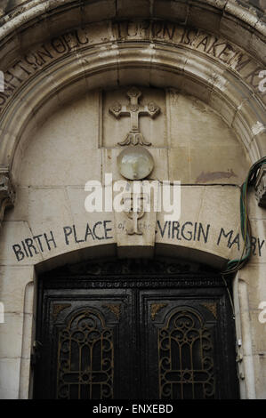 Israel. Jerusalem. Altstadt. Muslimische Viertel. Via Dolorosa. Kirche der Heiligen Anna. Geburtsort der Jungfrau Maria. Von außen. Detail. Stockfoto