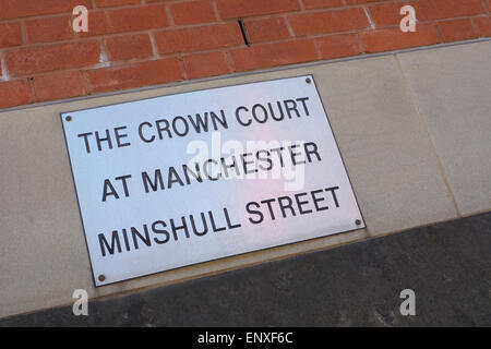 Melden Sie für Crown Court in Minshull Straße in Manchester Stockfoto