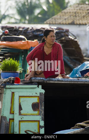 Schwimmen-Markt - Mekong, Vietnam Stockfoto