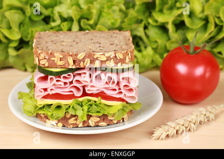 Brot dreiminütiges Mit Schinken Stockfoto