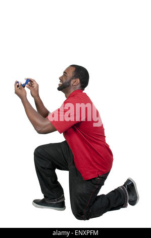 Mann schlägt Stockfoto