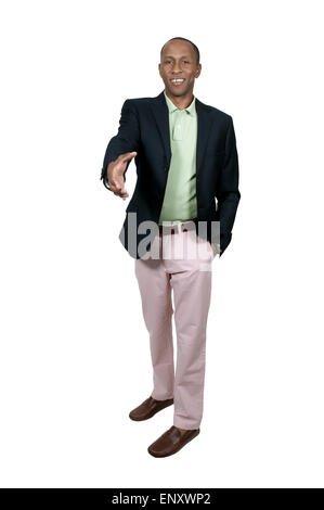 Schwarzer Mann schüttelte Hände Stockfoto