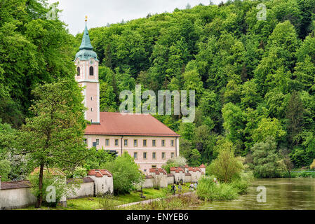 Bild des berühmten Kloster Weltenburg an der Donau in Bayern, Deutschland Stockfoto