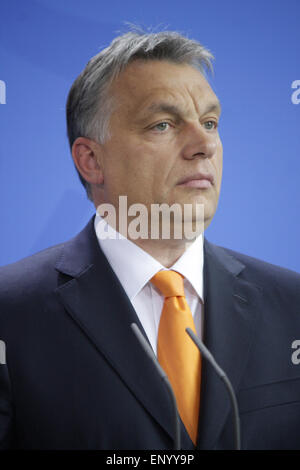 Viktor Orban - Treffen der dt. Bundeskanzlerin Mit Dem Ungarischen Ministerpraesidenten, Bundeskanzleramt, 8. Mai 2014, Berlin. Stockfoto