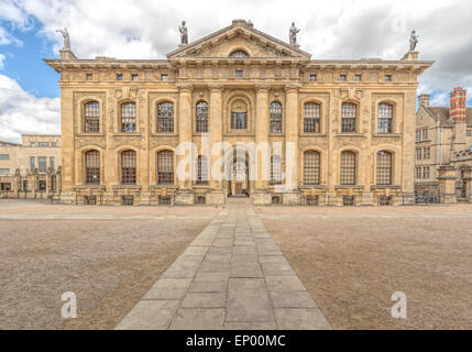 Blick auf das Clarendon Gebäude, eine aus dem 18. Jahrhundert neoklassizistischen Gebäude aus dem frühen von der University of Oxford, England, Vereinigtes Königreich Stockfoto