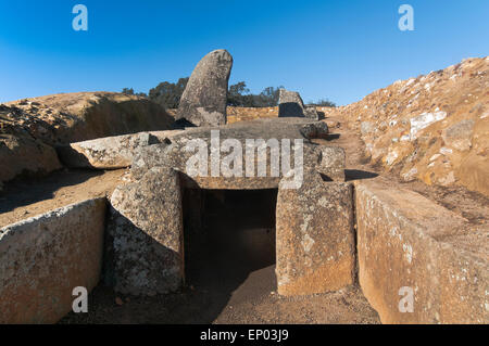 Dolmen von Lacara (zwischen 3000 und 4000 v. Chr.), Merida, Badajoz, Extremadura, Spanien, Europa Stockfoto