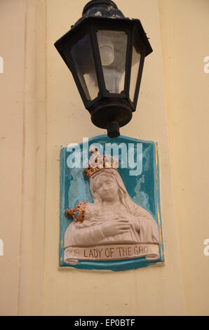 religiöse Wandskulptur Vittoriosa, Malta Mediterranean Stockfoto