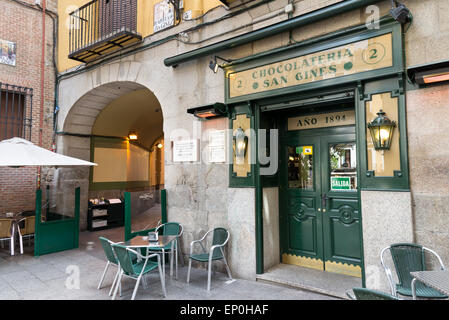 Schokolateria San Gines, Madrid, Spanien Stockfoto