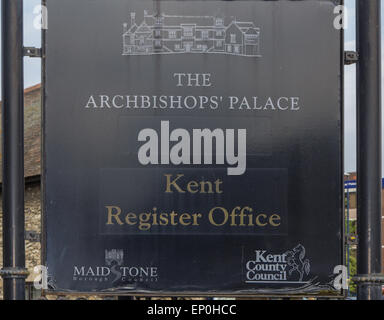 Erzbischöfe Palace Maidstone Kent Hochzeit Veranstaltungsort Registry Office England Großbritannien UK Stockfoto