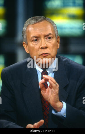 US-Senator Orrin Hatch erscheint auf NBC Meet Presse-Talkshow 28. April 1996 in Washington, DC. Stockfoto