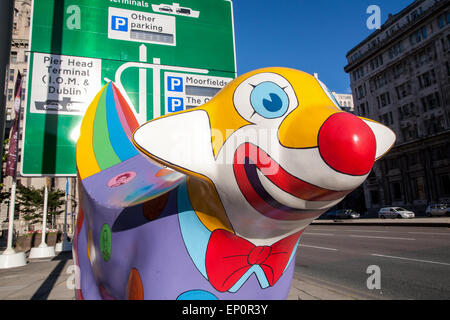 Verzierte Lambananas, eine Kreuzung zwischen einem Lamm und eine Banane ist das neue Symbol von Liverpool geworden. Die ursprüngliche Lambanana wurde eine Stockfoto