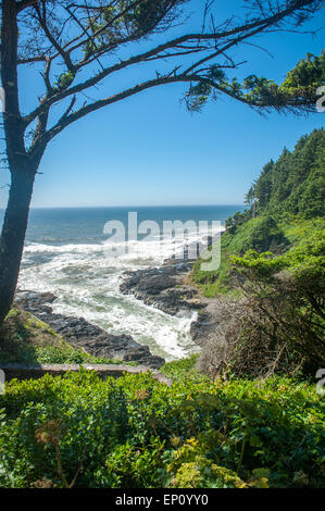 Devils Churn entlang der Küste von Oregon, USA Stockfoto