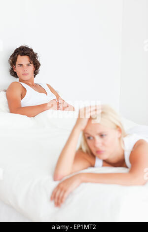Porträt eines Paares nach dem argument Stockfoto