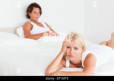 Paar verärgert, nachdem er ein argument Stockfoto