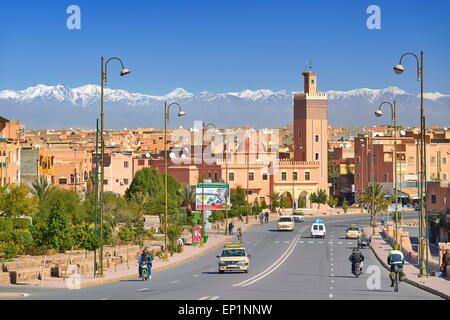 Hauptstraße von Ouarzazate, Marokko Stockfoto