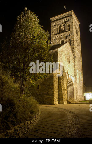 Tirvia Kirche, Lerida, Pallars Sobira, Katalonien, Spanien Stockfoto