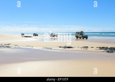 Strand fahren, Fraser Island, Queensland, Queensland, Australien Stockfoto