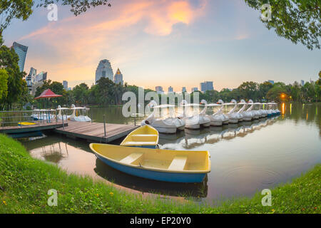 Swan Boote, Lumphini-Park, Bangkok, Thailand Stockfoto