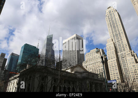 USA. New York City. Lower Manhattan. Wolkenkratzer. Stockfoto