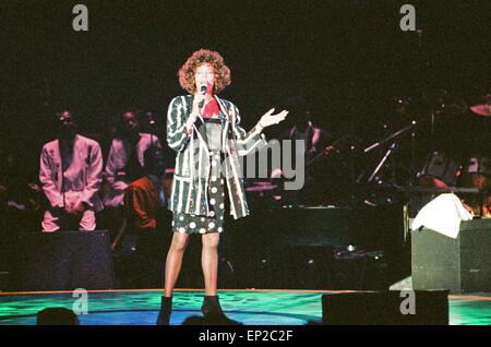 Whitney Houston Konzert im National Exhibition Centre, Birmingham, 27. April 1988. Stunde der Wahrheit-Weltreise 1987-1988. Stockfoto