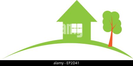 Immobilien-Bau-Logo. Vektor-Illustration. Stock Vektor