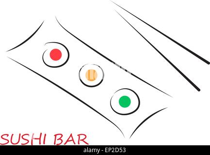 Sushi-Bar. Vektor-Illustration. Stock Vektor