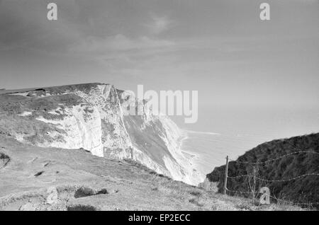 Beachy Head, East Sussex, 28. Februar 1986. Stockfoto